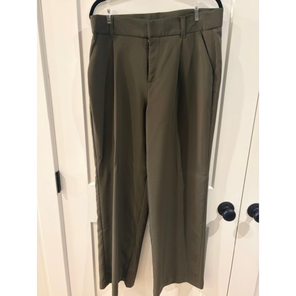 Maurices Womens Olive Green Straight Leg Dress Pants Stretch Size 16 REG